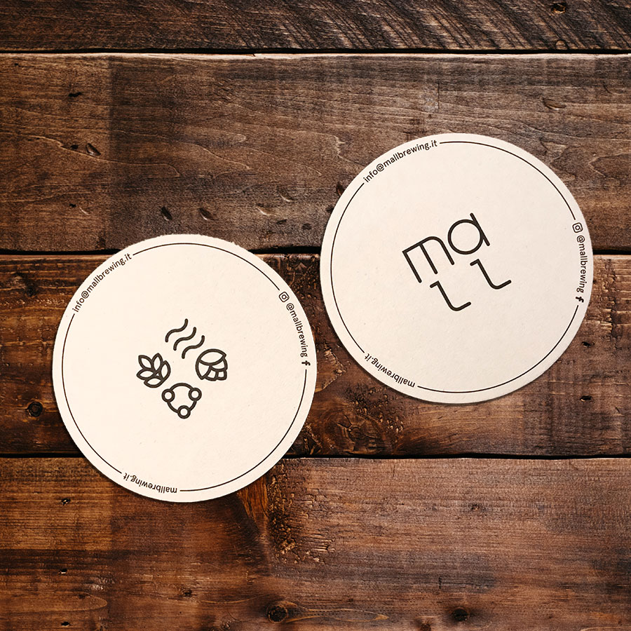 Logo per sottobicchiere birreria Mall di Padova